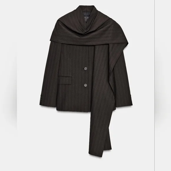 Zara ZW COLLECTION LIMITED EDITION PINSTRIPE BLAZER WITH SC - Picture 14 of 14